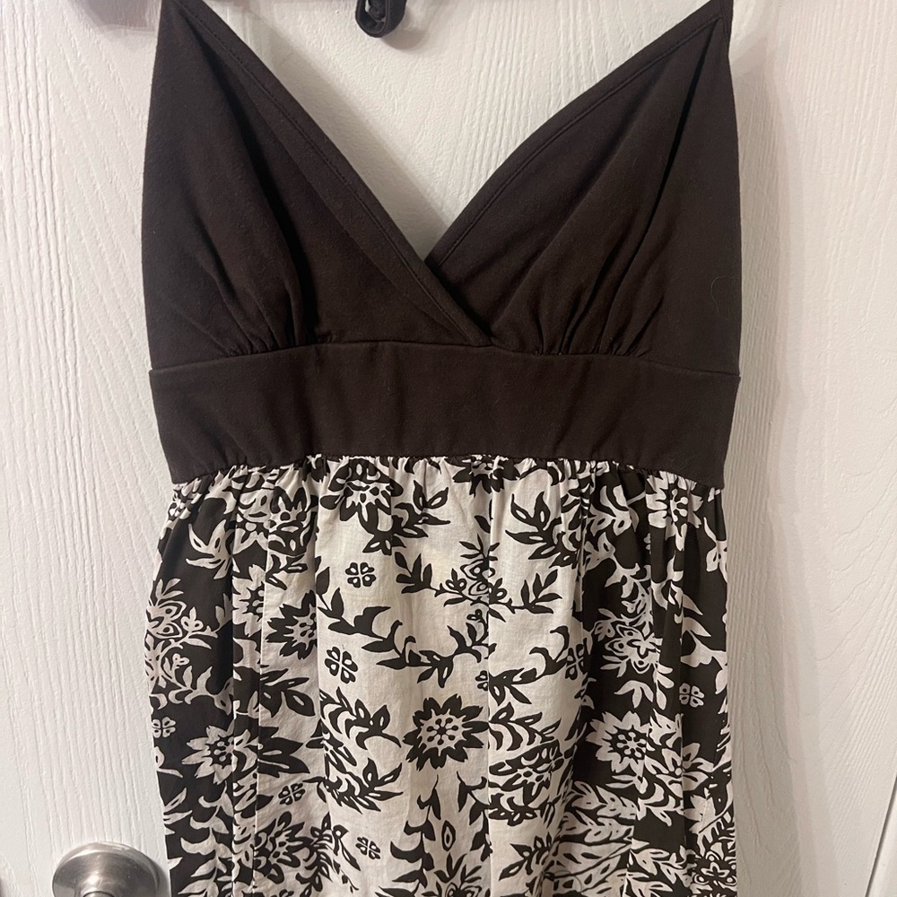 Elegant Black and White Floral Dress